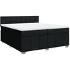 Image de vidaXL Lit boxspring avec matelas noir 200x200 cm tissu