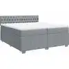 Image de vidaXL Lit boxspring avec matelas gris clair 200x200 cm Tissu