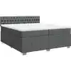 Image de vidaXL Lit boxspring avec matelas gris foncé 200x200 cm Tissu