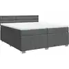 Image de vidaXL Lit boxspring avec matelas gris foncé 200x200 cm Tissu