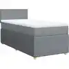Image de vidaXL Lit boxspring avec matelas gris clair 80x200 cm Tissu