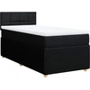 Image de vidaXL Lit boxspring avec matelas noir 80x200 cm tissu