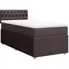 Image de vidaXL Lit boxspring avec matelas brun foncé 80x200 cm Tissu