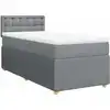 Image de vidaXL Lit boxspring avec matelas gris clair 80x200 cm Tissu