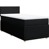 Image de vidaXL Lit boxspring avec matelas noir 90x190 cm Tissu