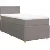 Image de vidaXL Lit boxspring avec matelas Taupe 90x190 cm Tissu