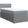 Image de vidaXL Lit boxspring avec matelas gris clair 90x190 cm Tissu