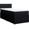 Image de vidaXL Lit boxspring avec matelas noir 90x190 cm Tissu