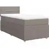 Image de vidaXL Lit boxspring avec matelas Taupe 90x190 cm Tissu