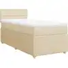 Image de vidaXL Lit boxspring avec matelas Crème 90x190 cm Tissu
