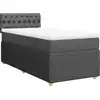 Image de vidaXL Lit boxspring avec matelas gris foncé 90x190 cm Tissu