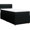 Image de vidaXL Lit boxspring avec matelas noir 90x190 cm Tissu