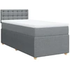 Image de vidaXL Lit boxspring avec matelas gris clair 90x190 cm Tissu