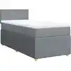 Image de vidaXL Lit boxspring avec matelas gris clair 90x200 cm Tissu