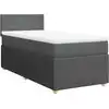 Image de vidaXL Lit boxspring avec matelas gris foncé 90x200 cm Tissu
