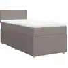 Image de vidaXL Lit boxspring avec matelas Taupe 90x200 cm Tissu