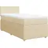 Image de vidaXL Lit boxspring avec matelas Crème 90x200 cm Tissu