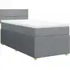 Image de vidaXL Lit boxspring avec matelas gris clair 90x200 cm Tissu