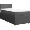 Image de vidaXL Lit boxspring avec matelas gris foncé 90x200 cm Tissu