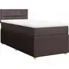 Image de vidaXL Lit boxspring avec matelas brun foncé 90x200 cm Tissu