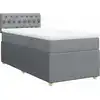 Image de vidaXL Lit boxspring avec matelas gris clair 90x200 cm Tissu