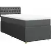 Image de vidaXL Lit boxspring avec matelas gris foncé 90x200 cm Tissu