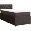 Image de vidaXL Lit boxspring avec matelas brun foncé 90x200 cm Tissu