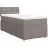 Image de vidaXL Lit boxspring avec matelas Taupe 90x200 cm Tissu