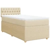 Image de vidaXL Lit boxspring avec matelas Crème 90x200 cm Tissu