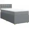 Image de vidaXL Lit boxspring avec matelas gris clair 90x200 cm Tissu