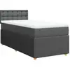 Image de vidaXL Lit boxspring avec matelas gris foncé 90x200 cm Tissu