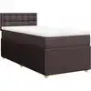 Image de vidaXL Lit boxspring avec matelas brun foncé 90x200 cm Tissu