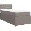 Image de vidaXL Lit boxspring avec matelas Taupe 90x200 cm Tissu