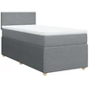 Image de vidaXL Lit boxspring avec matelas gris clair 100x200 cm Tissu