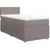 Image de vidaXL Lit boxspring avec matelas Taupe 100x200 cm Tissu