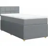 Image de vidaXL Lit boxspring avec matelas gris clair 100x200 cm Tissu