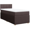 Image de vidaXL Lit boxspring avec matelas brun foncé 100x200 cm Tissu