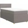 Image de vidaXL Lit boxspring avec matelas Taupe 100x200 cm Tissu