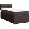 Image de vidaXL Lit boxspring avec matelas brun foncé 100x200 cm Tissu