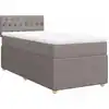 Image de vidaXL Lit boxspring avec matelas Taupe 100x200 cm Tissu