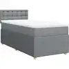 Image de vidaXL Lit boxspring avec matelas gris clair 100x200 cm Tissu