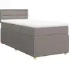 Image de vidaXL Lit boxspring avec matelas Taupe 100x200 cm Tissu