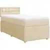 Image de vidaXL Lit boxspring avec matelas Crème 100x200 cm Tissu