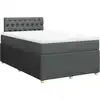 Image de vidaXL Lit boxspring avec matelas gris foncé 120x190 cm Tissu