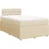Image de vidaXL Lit boxspring avec matelas Crème 120x190 cm Tissu