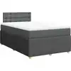 Image de vidaXL Lit boxspring avec matelas gris foncé 120x190 cm Tissu