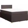 Image de vidaXL Lit boxspring avec matelas brun foncé 120x200 cm Tissu