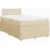 Image de vidaXL Lit Boxspring avec matelas Crème 120x200 cm Tissu