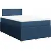 Image de vidaXL Lit boxspring avec matelas bleu 120x200 cm Tissu