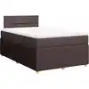 Image de vidaXL Lit boxspring avec matelas brun foncé 120x200 cm Tissu